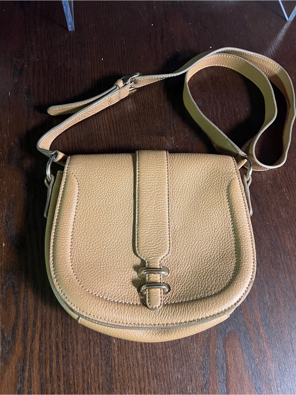 Banana Republic Pebbled Leather Crossbody in Tan